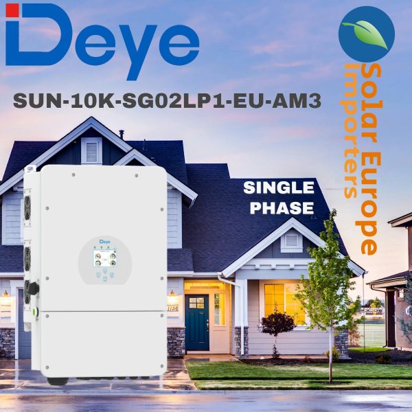 Deye: 10Kw Single Phase Hybrid Inverter - VOC: 500V Battery: 48V CT&WIFI Incl (SUN-10K-SG02LP1-EU-AM3)